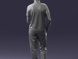 000472 Man Working on Laptop 3D Model