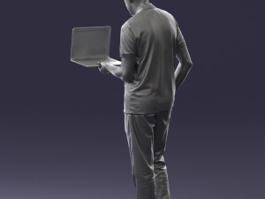 man with laptop 0138 3D Model