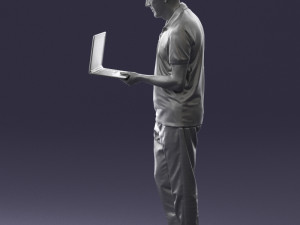 man with laptop 0138 3D Model