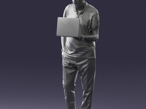 man with laptop 0138 3D Model