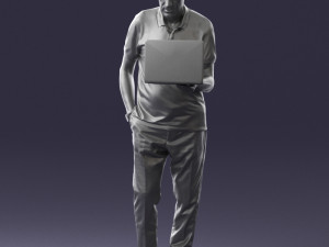 man with laptop 0138 3D Model