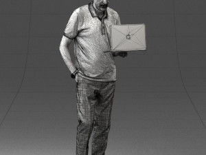 man with laptop 0138 3D Model