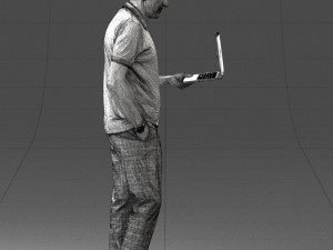 man with laptop 0138 3D Model