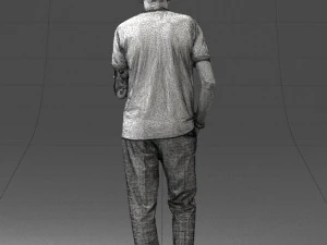 000472 Man Working on Laptop 3D Model