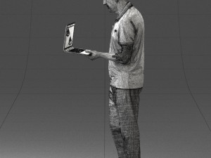 man with laptop 0138 3D Model