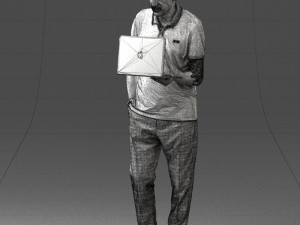 man with laptop 0138 3D Model