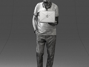 man with laptop 0138 3D Model