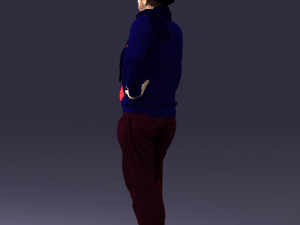 man with cane 0140 3Dモデル