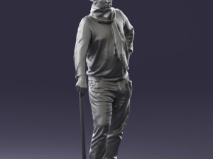 man with cane 0140 3Dモデル