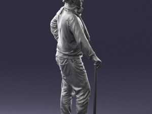 man with cane 0140 3Dモデル