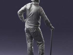 man with cane 0140 3Dモデル