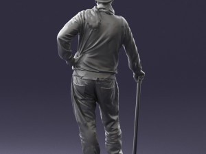 man with cane 0140 3Dモデル