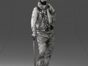 man with cane 0140 3Dモデル