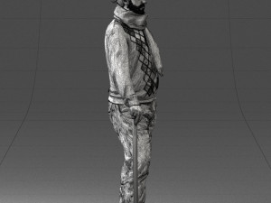 man with cane 0140 3Dモデル