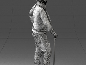 man with cane 0140 3Dモデル
