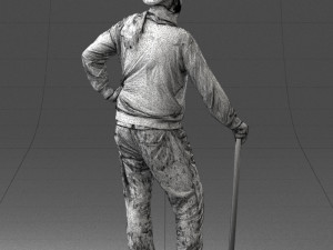 man with cane 0140 3Dモデル