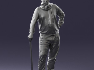 man with cane 0140 3d print ready 3D Принт Модель