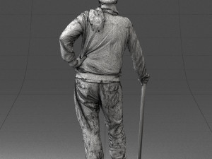 man with cane 0140 3d print ready 3D Принт Модель