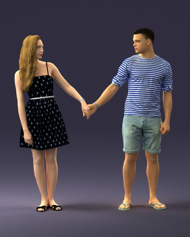 couple 0136 3D 模型 .c4d .max .obj .3ds .fbx .stl .blend