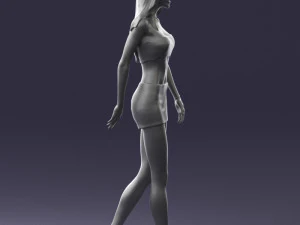 000475 Stylish Blonde Woman in Black Outfit 3D Model