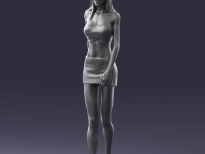 000475 Stylish Blonde Woman in Black Outfit 3D Model