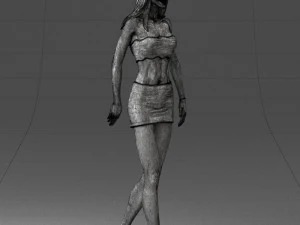 000475 Stylish Blonde Woman in Black Outfit 3D Model