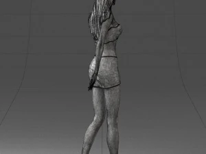 000475 Stylish Blonde Woman in Black Outfit 3D Model