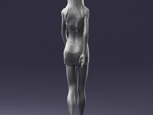000475 Stylish Blonde Woman in Black Outfit 3dp 3D Print Model