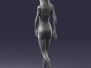 000475 Stylish Blonde Woman in Black Outfit 3dp 3D Print Model
