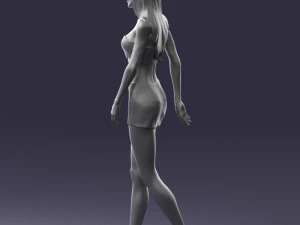 000475 Stylish Blonde Woman in Black Outfit 3dp 3D Print Model
