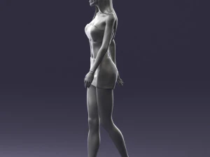 000475 Stylish Blonde Woman in Black Outfit 3dp 3D Print Model