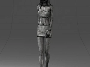 000475 Stylish Blonde Woman in Black Outfit 3dp 3D Print Model