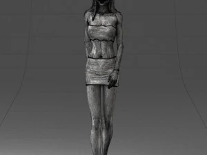 000475 Stylish Blonde Woman in Black Outfit 3dp 3D Print Model