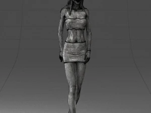 000475 Stylish Blonde Woman in Black Outfit 3dp 3D Print Model