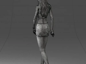 000475 Stylish Blonde Woman in Black Outfit 3dp 3D Print Model