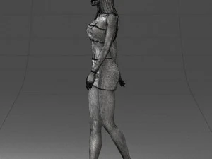 000475 Stylish Blonde Woman in Black Outfit 3dp 3D Print Model