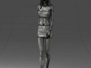 000475 Stylish Blonde Woman in Black Outfit 3dp 3D Print Model