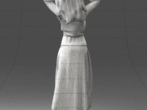 000477 Stylized Female Character in Dress Realistic Human Character 3D Model
