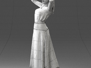 woman in dress 0143 Model 3D