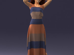 woman in dress 0143 3d print ready Modello di stampa 3D