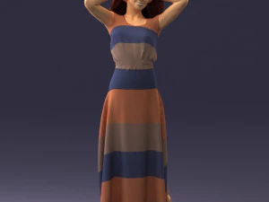 000477 Stylized Female Character in Dress Realistic Human Character 3dp 3D Print Model