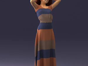 000477 Stylized Female Character in Dress Realistic Human Character 3dp 3D Print Model