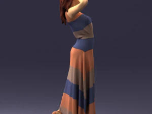 000477 Stylized Female Character in Dress Realistic Human Character 3dp 3D Print Model
