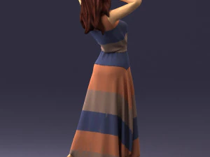 000477 Stylized Female Character in Dress Realistic Human Character 3dp 3D Print Model