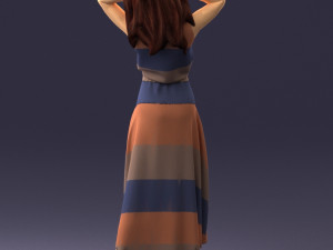 woman in dress 0143 3d print ready Modello di stampa 3D