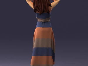 000477 Stylized Female Character in Dress Realistic Human Character 3dp 3D Print Model