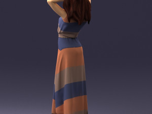 woman in dress 0143 3d print ready Modello di stampa 3D