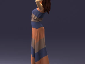 000477 Stylized Female Character in Dress Realistic Human Character 3dp 3D Print Model