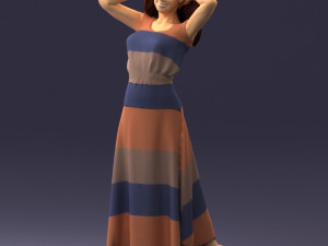 woman in dress 0143 3d print ready Modello di stampa 3D