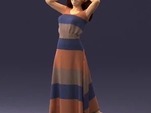 000477 Stylized Female Character in Dress Realistic Human Character 3dp 3D Print Model